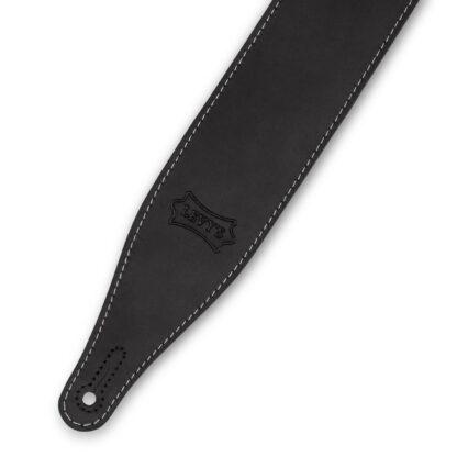 Levy's Butter-Soft Leather Guitar Strap | Distressed Black (2.5" Wide) - Image 2