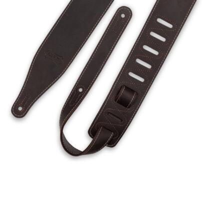 Levy's Butter-Soft Leather Guitar Strap | Distressed Dark Brown (2.5" Wide) - Image 3