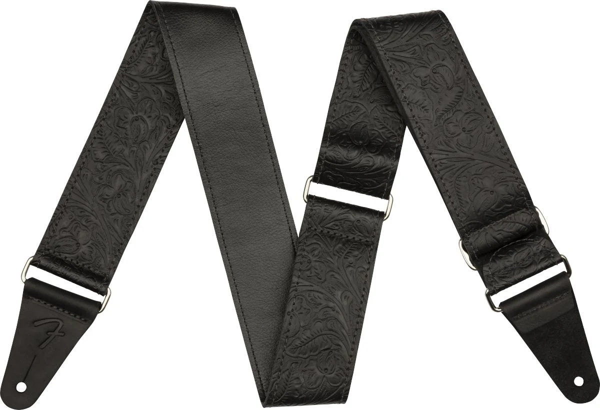 Fender Tooled Leather Guitar Strap | Black (2")