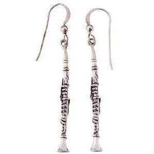 Aim Gifts Earrings | Sterling Silver Clarinet