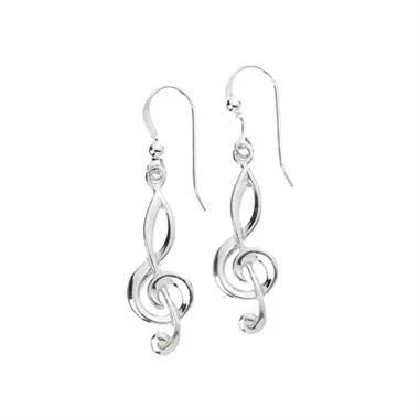Aim Gifts Earrings | Sterling Silver G Clef