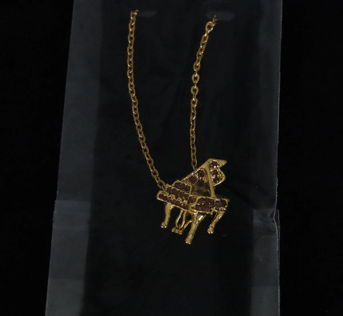 Aim Gifts Necklace | G Piano Crystal Amber/Gold - Image 2