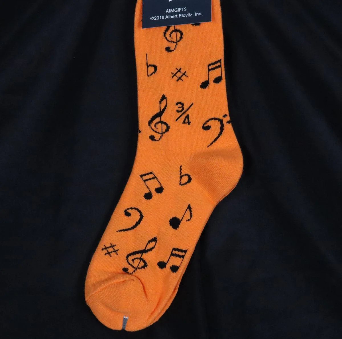 Musical Notes Socks | Neon Orange (Great gift idea!)
