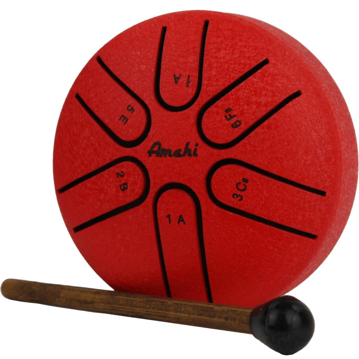 Amahi Steel Tongue Drum A Major Tuning | 3" | Red