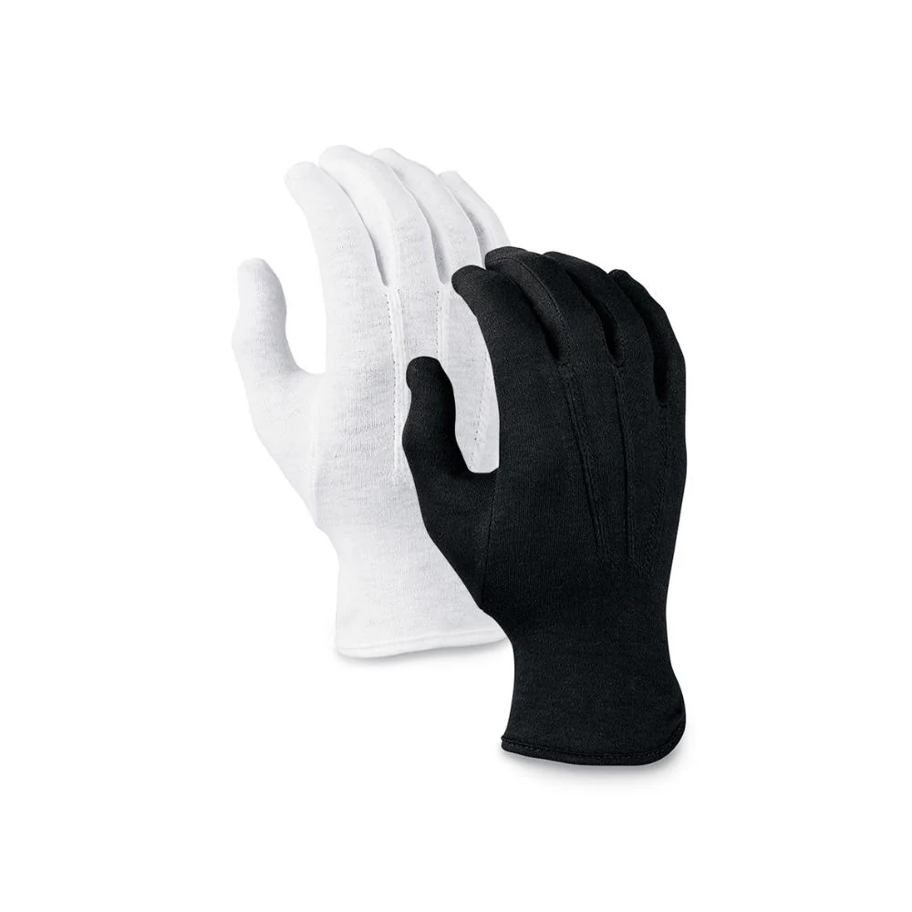 Wrist-Length Cotton Marching Band Gloves | Black (X-Large)