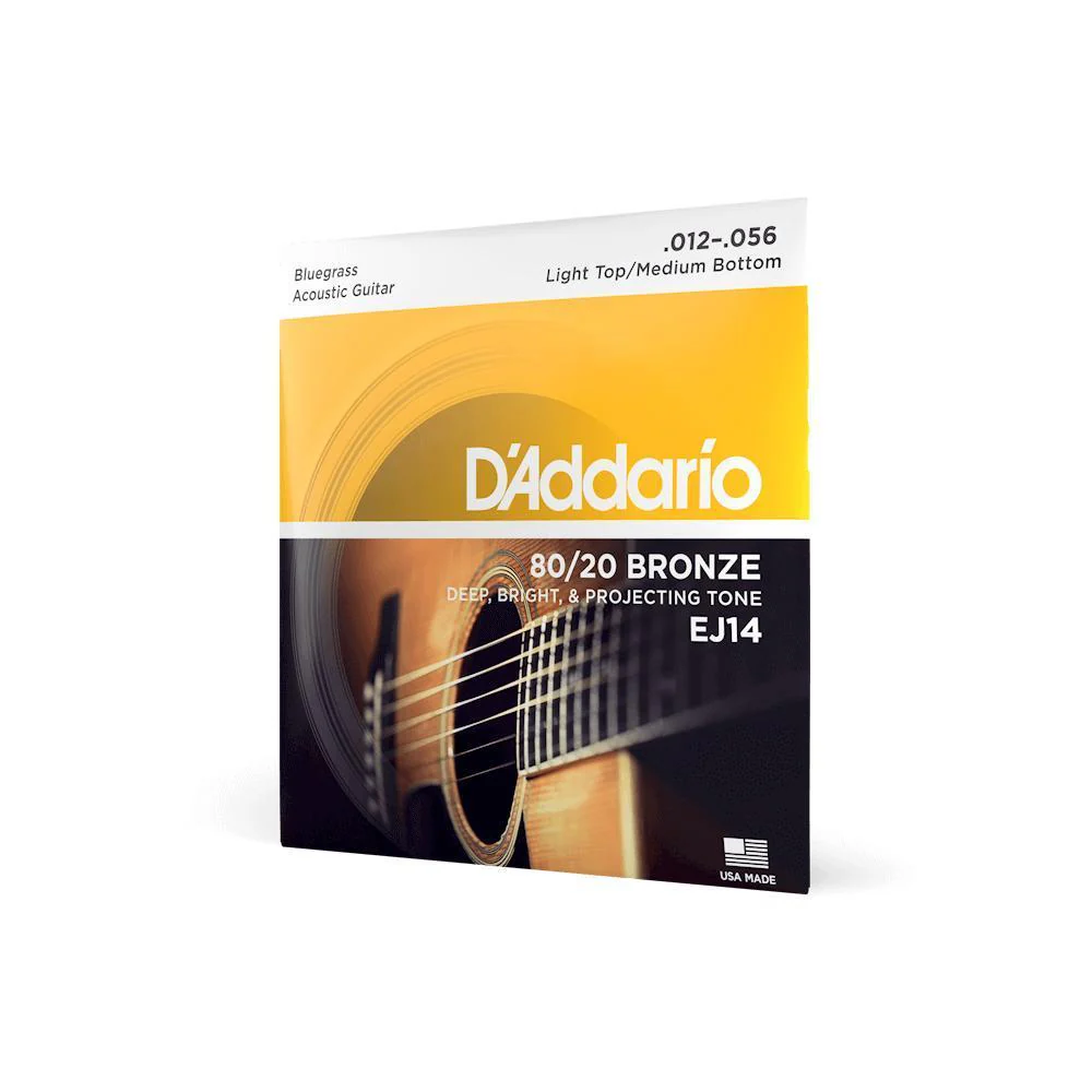 D'Addario 80/20 Bronze Acoustic Guitar Strings | Light Top/Medium Btm | 12-56