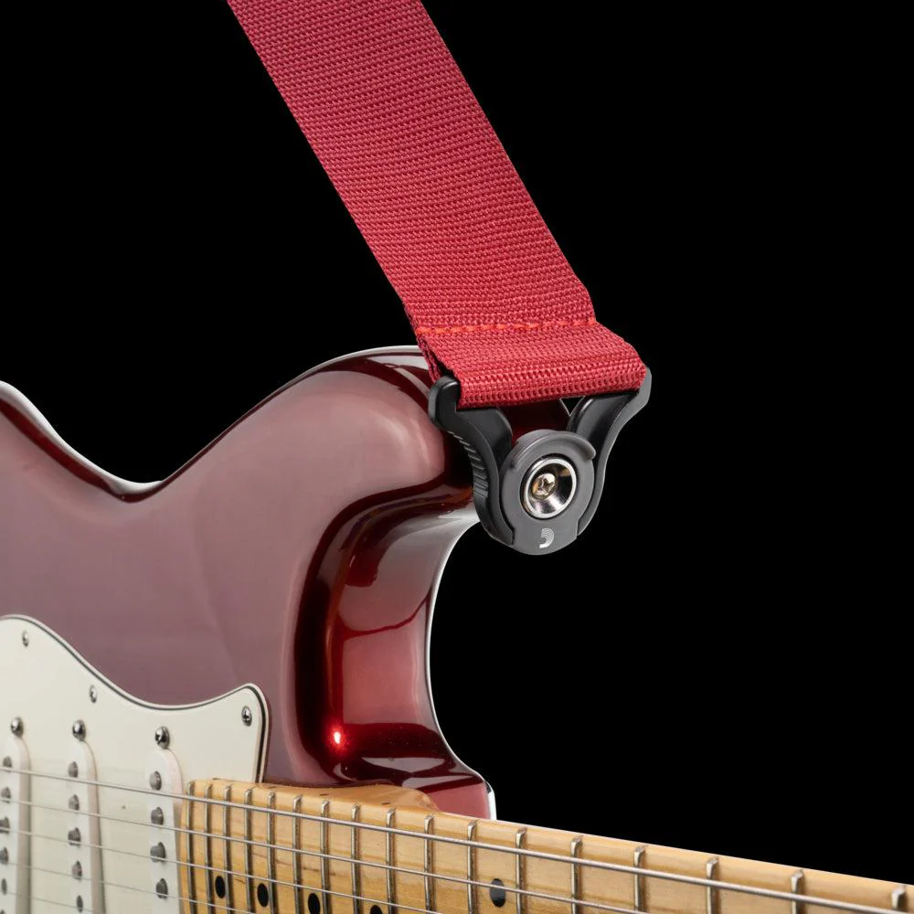 D'Addario Auto-Lock Polypro Guitar Strap | Red (2") - Image 2