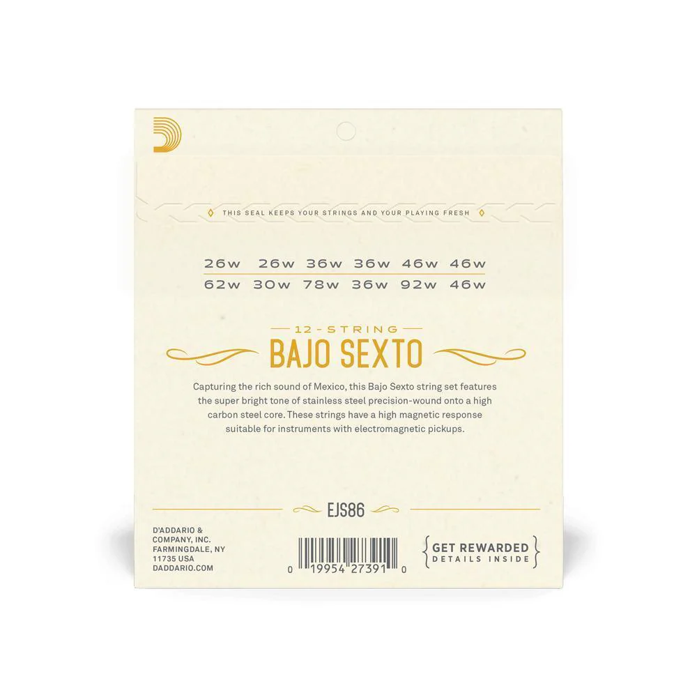 D'Addario Bajo Sexto Stainless Steel Strings | EJS86 - Image 2