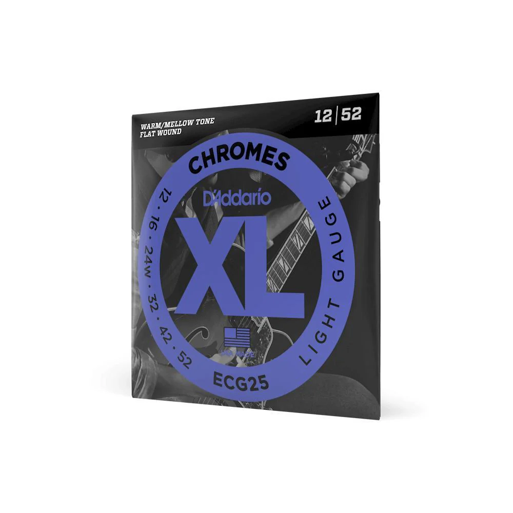 D'Addario Chromes Flat Wound Electric Guitar Strings | Light