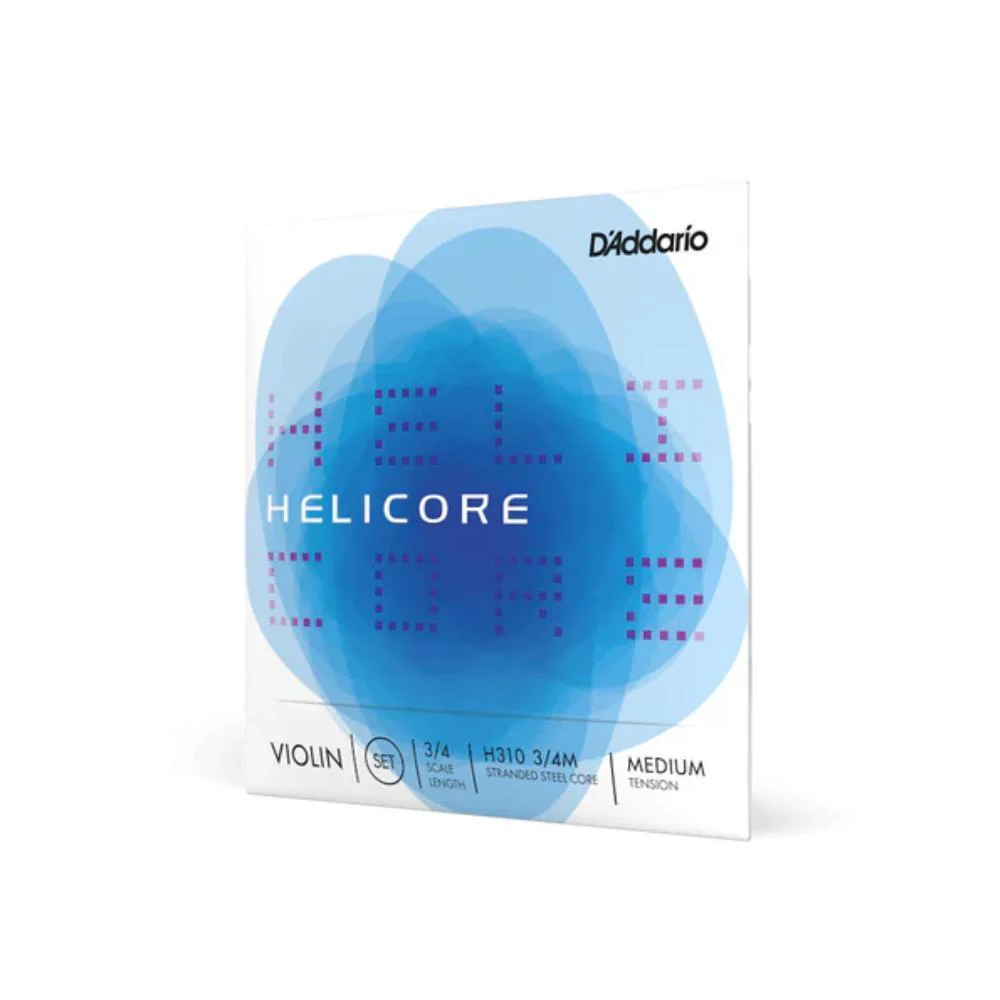 D'Addario Helicore Violin String Set | 3/4 Scale (Medium Tension)