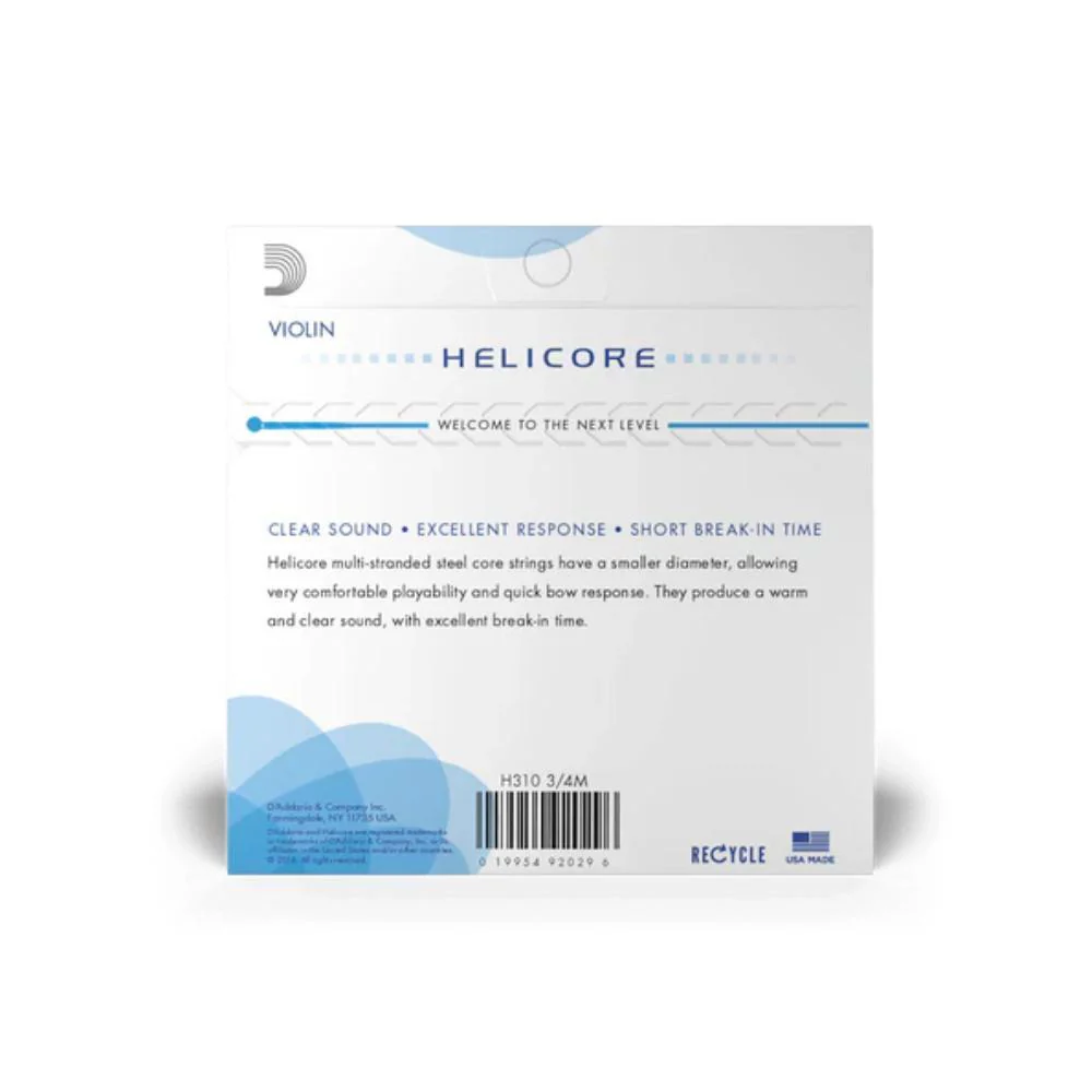 D'Addario Helicore Violin String Set | 3/4 Scale (Medium Tension) - Image 2