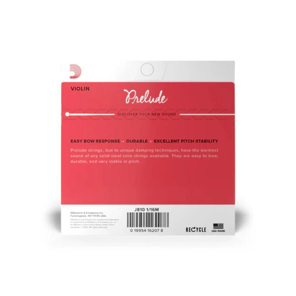 D'Addario Prelude Violin String Set | 1/16 Scale (Medium Tension) - Image 2