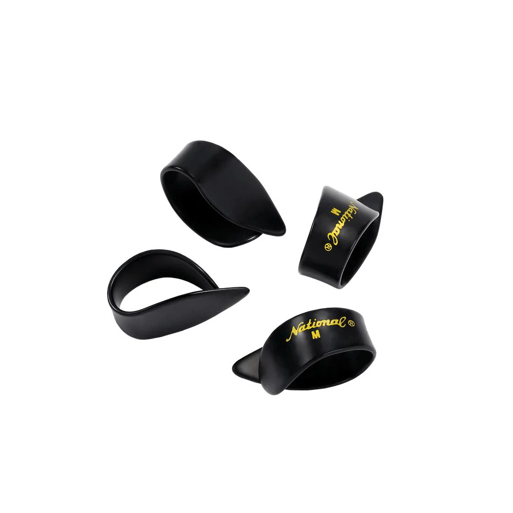 D'Addario National Celluloid Thumb Picks | Medium | Black | 4-Pack