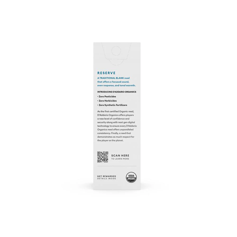D'Addario Organic Reserve Bass Clarinet Reeds | 2.5 | 5-Pack - Image 2