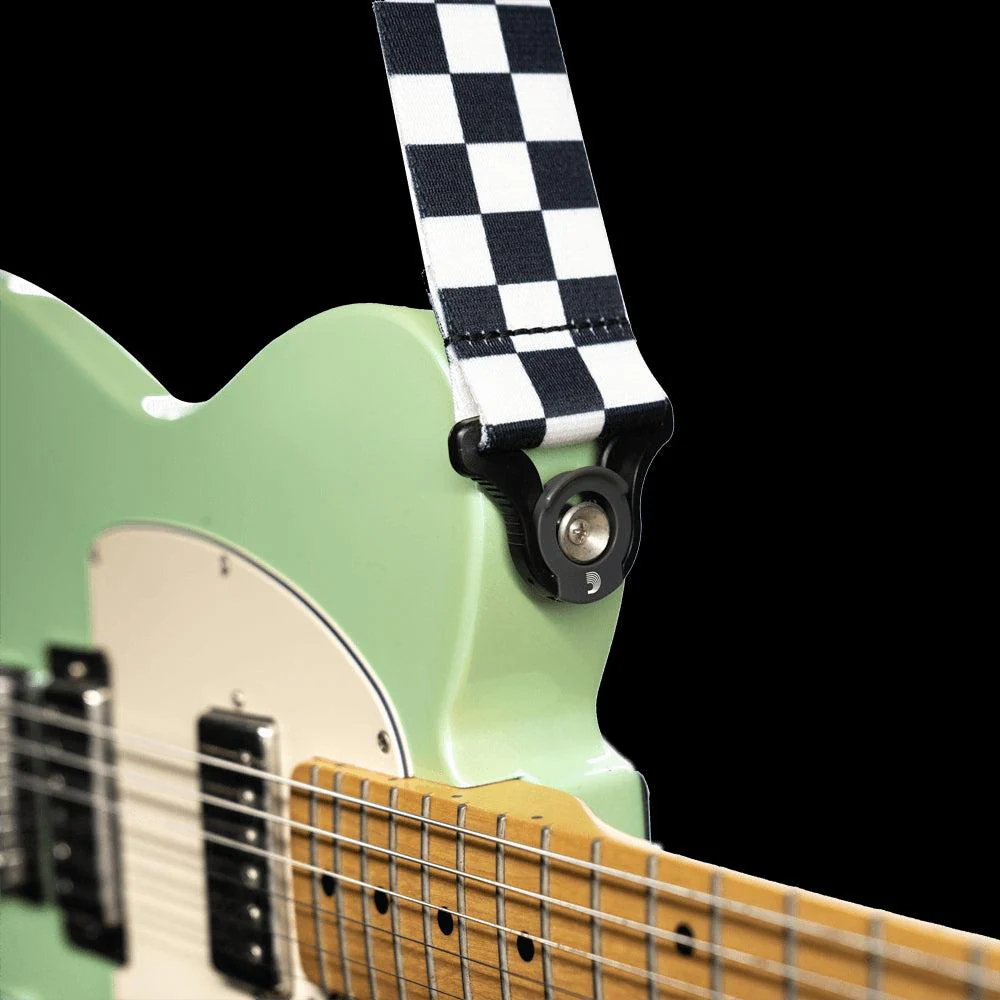 D'Addario Auto-Locking Nylon Guitar Strap | Checkerboard (2")