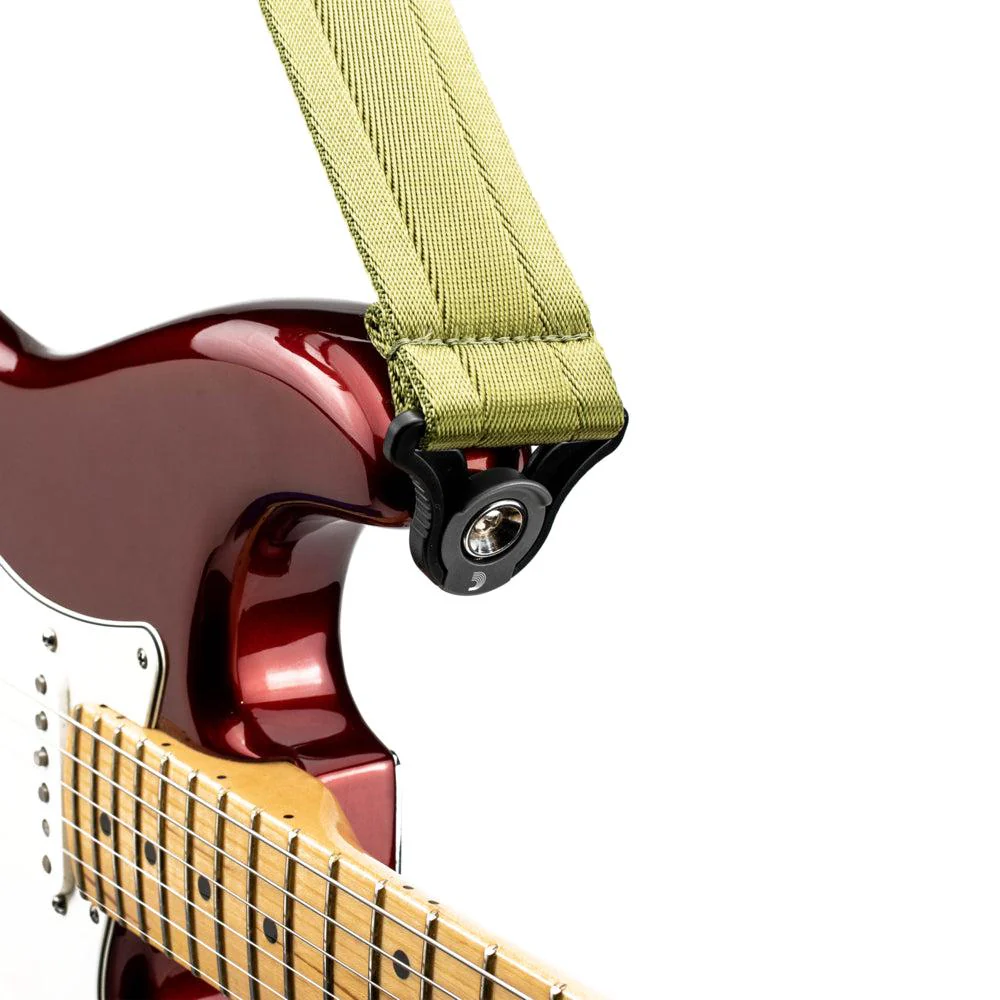 D'Addario Auto-Locking Nylon Guitar Strap | Moss Green (2")