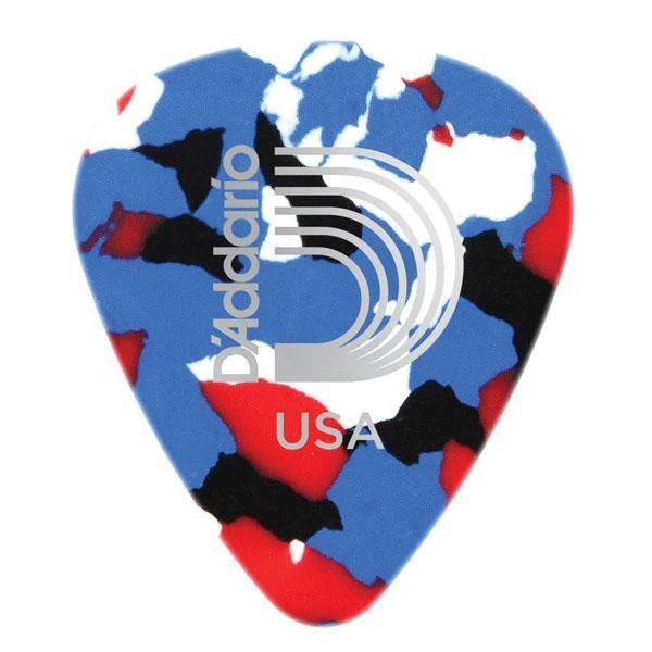 D'Addario Classic Celluloid Multi-Color Guitar Pick | 10 Pack | Heavy