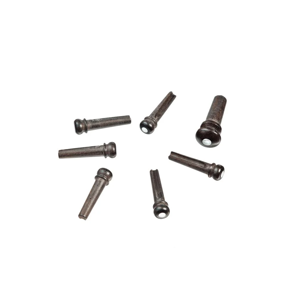 D'Addario Planet Waves Ebony Bridge & End Pins | Ebony With Pearl Dot
