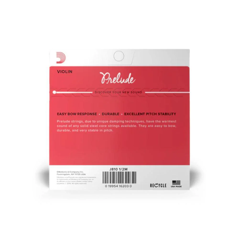 D'Addario Prelude Violin String Set | 1/2 Scale (Medium Tension) - Image 2