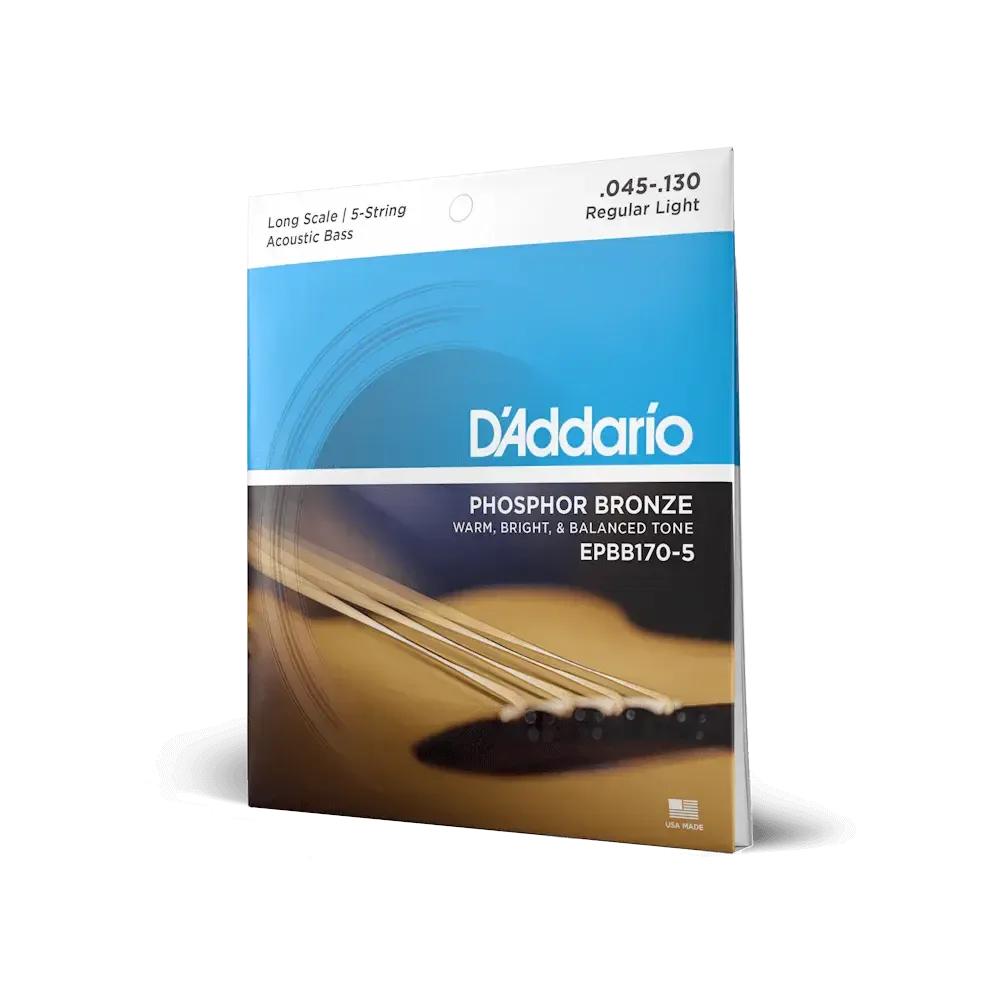 D'Addario 5-String Phosphor Bronze Acoustic Bass Strings | Long Scale | 45-130 (Regular Light) - Image 3