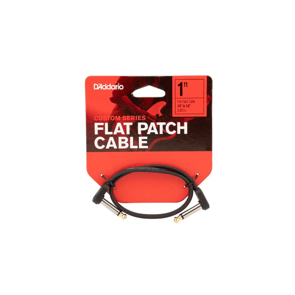 D'Addario Right Angle Flat Patch Cable | 1"