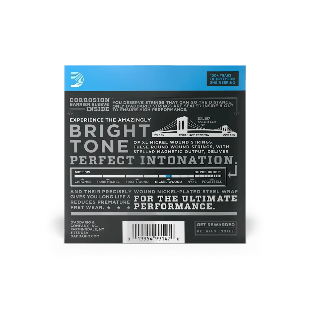 D'Addario XL Nickel-Wound Electric Guitar Strings | 14-68 (Medium Baritone) - Image 2