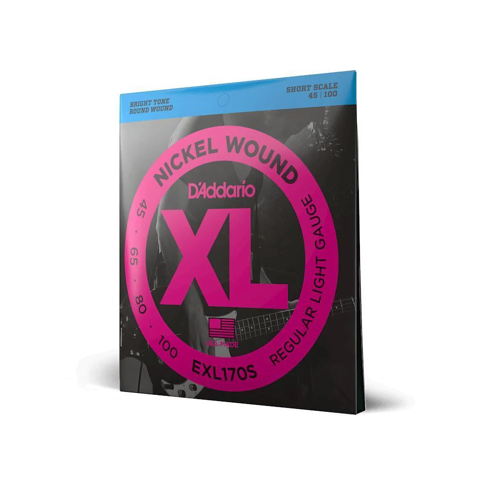 D'Addario XL Nickel Wound Bass Guitar Strings | Regular Light, Short Scale | 45-100