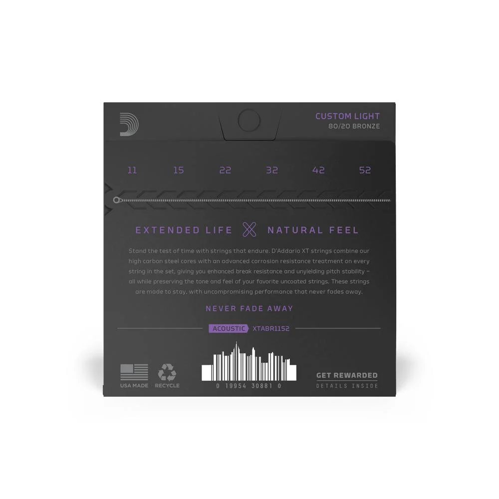 D'Addario XT 80/20 Bronze Acoustic Guitar Strings | 11-52 - Image 2