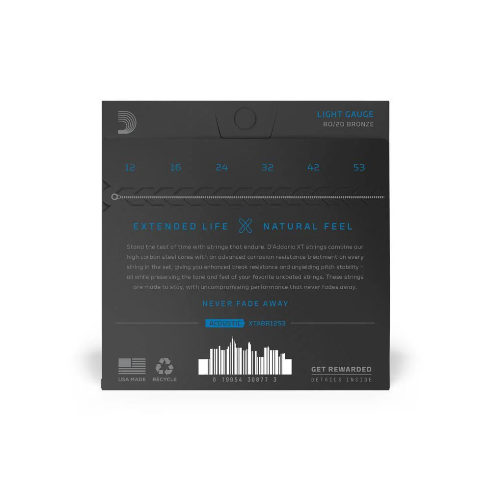D'Addario XT 80/20 Bronze Acoustic Guitar Strings | 12-53 - Image 2