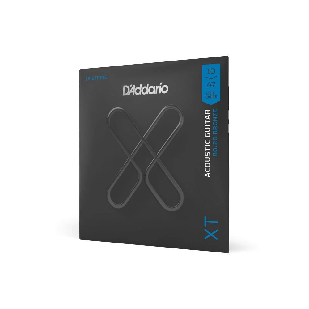 D'Addario XT Coated 80/20 Bronze 12-String Acoustic Guitar Strings | 10-47 (Light)