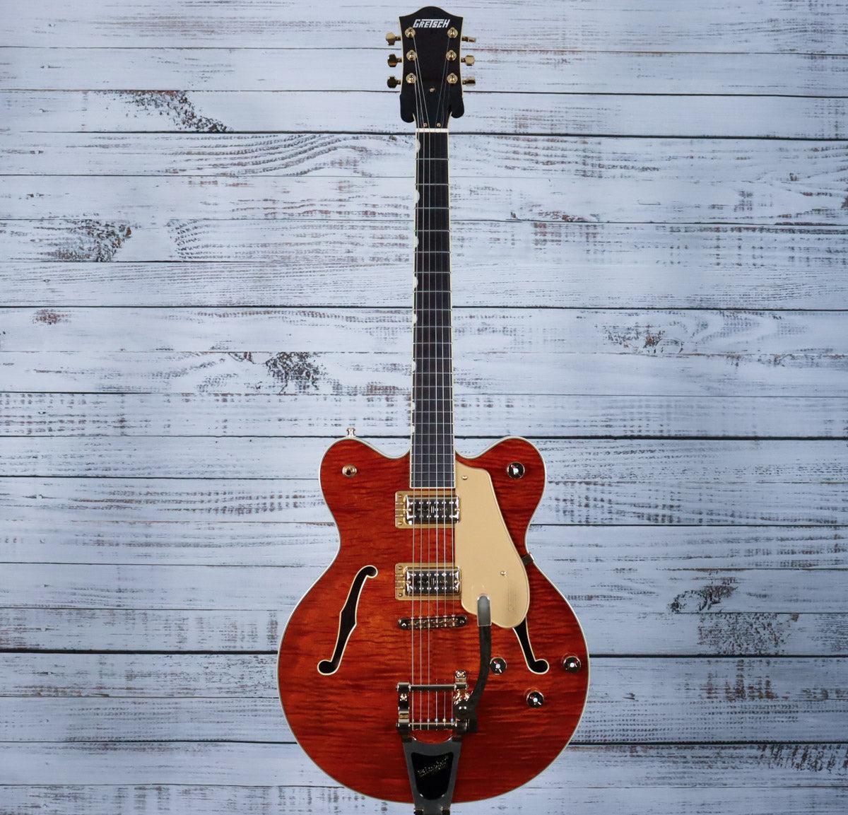 *DEMO* Gretsch Electromatic LTD Flame Okoume Broadkaster w/Bigsby | Roundup Orange - Image 3