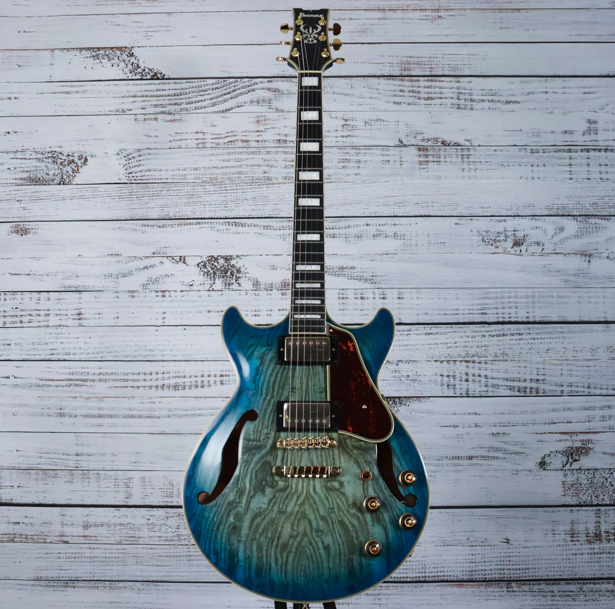 *DEMO* Ibanez AM93QA AM Artcore Expressionist 6str Guitar | Jet Blue Burst - Image 3