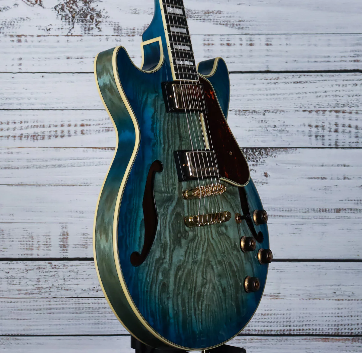 *DEMO* Ibanez AM93QA AM Artcore Expressionist 6str Guitar | Jet Blue Burst - Image 5