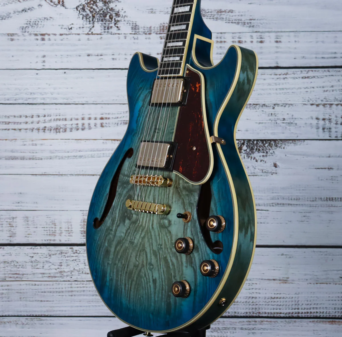 *DEMO* Ibanez AM93QA AM Artcore Expressionist 6str Guitar | Jet Blue Burst - Image 6