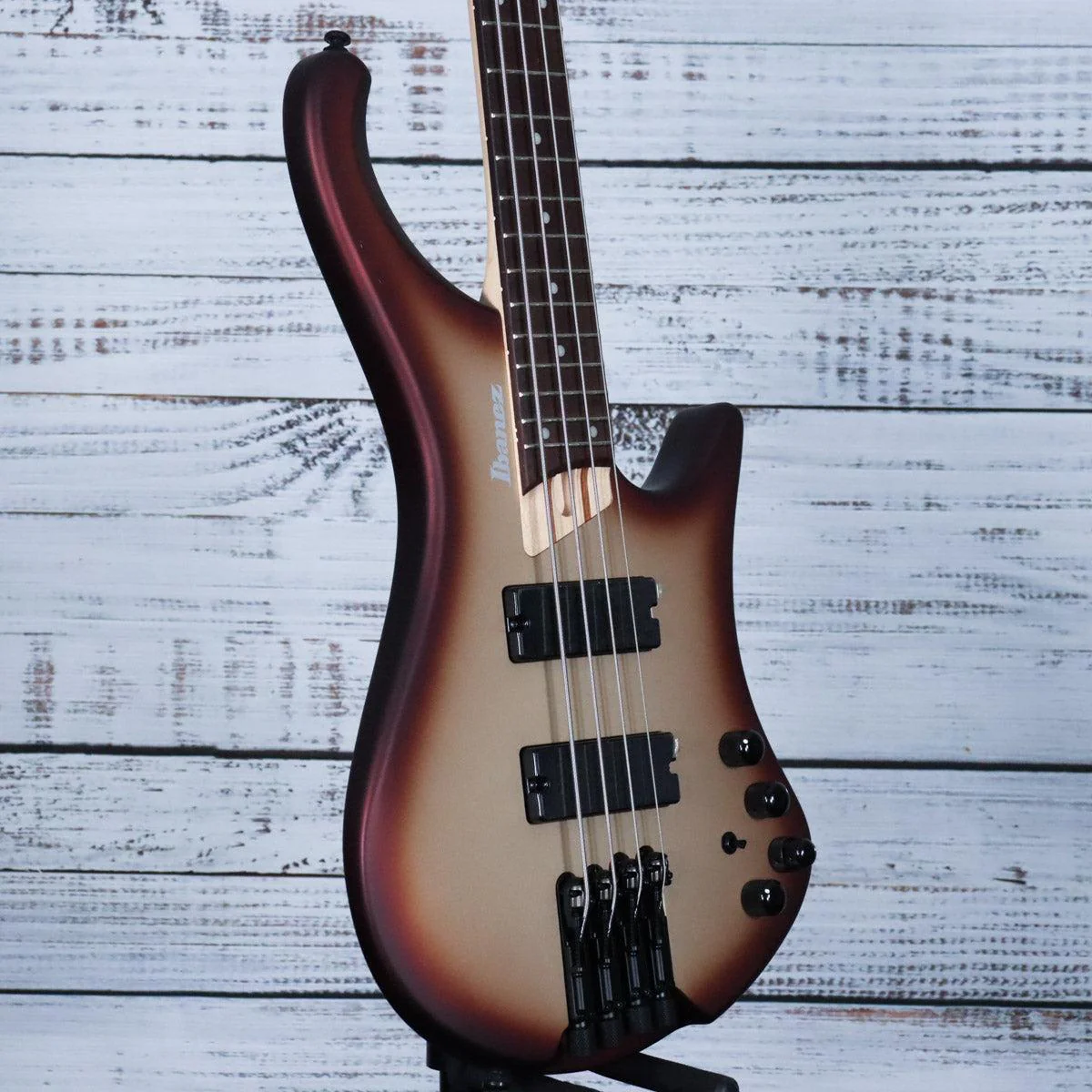 *DEMO* Ibanez EHB600 Headless Bass Guitar | Matte Charred Champagne Burst - Image 4