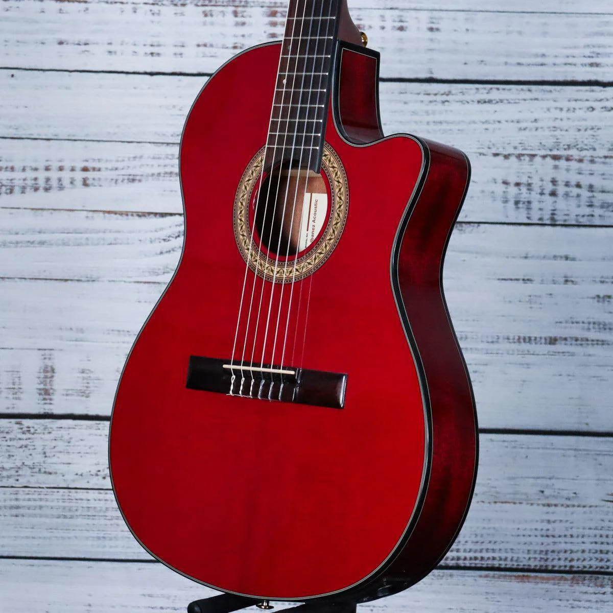 *DEMO* Ibanez GA35TCE Cutaway Classical Acoustic-Electric Guitar | Sapphire Red High Gloss - Image 5