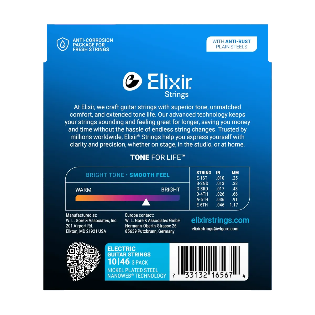 Elixir Nanoweb Nickel-Plated Steel Electric Guitar Strings | Light, 10-46 | 3-Pack - Image 2