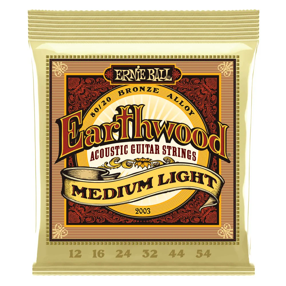 Ernie Ball Earthwood 80/20 Bronze Acoustic Guitar Strings | Medium Light | 12-54