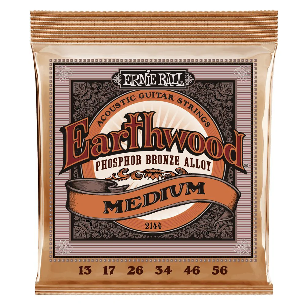 Ernie Ball Earthwood Phosphor Bronze Acoustic Guitar Strings | Medium | 13-56