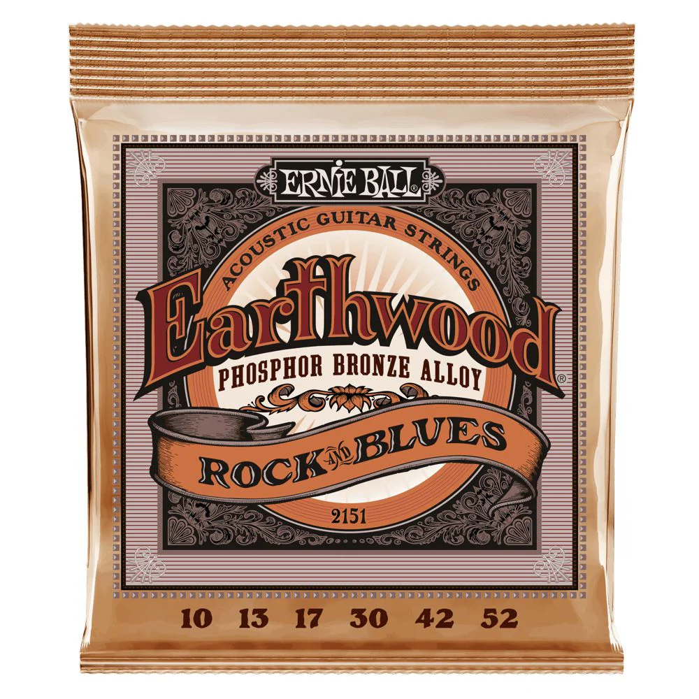 Ernie Ball Earthwood Phosphor Bronze Acoustic Guitar Strings | Rock & Blues | 10-52