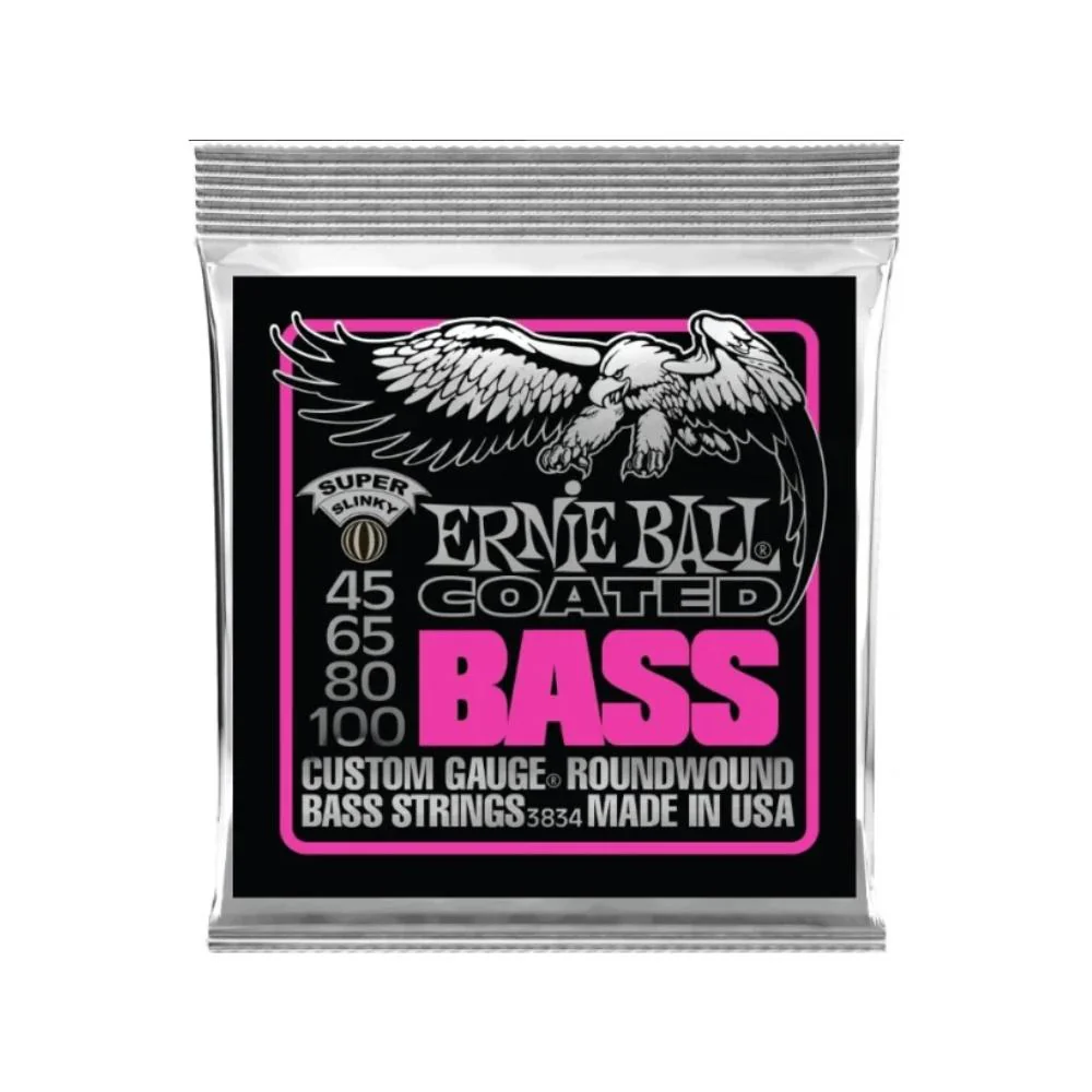 Ernie Ball Coated Super Slinky Bass Guitar Strings | 45-100