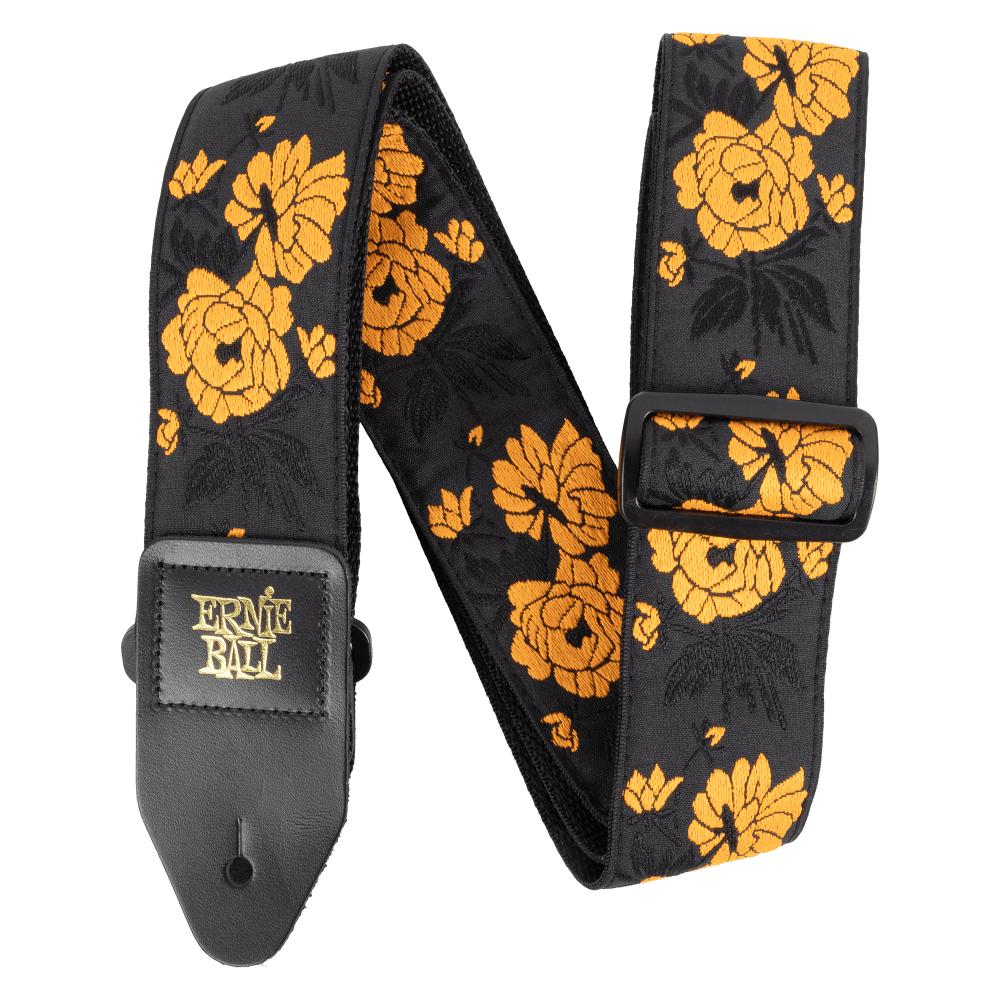 Ernie Ball Classic Jacquard Guitar Strap | Tangerine Rose (2")