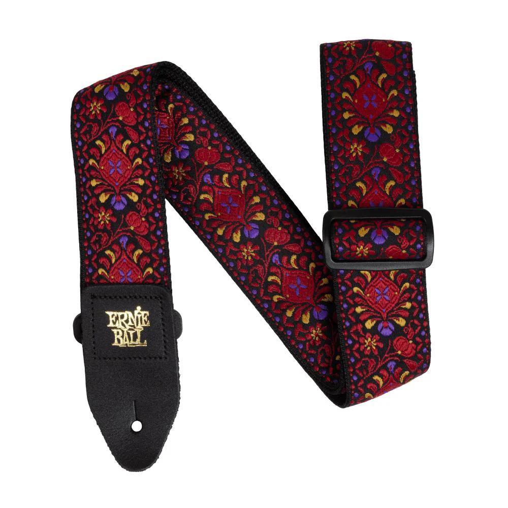 Ernie Ball Classic Jacquard Guitar Strap | Crimson Royal Bloom (2")