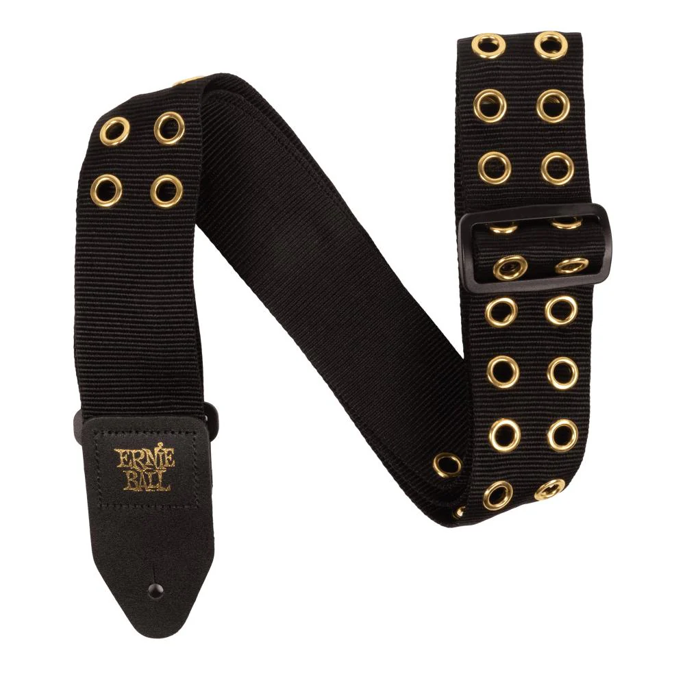 Ernie Ball Premium Guitar Strap | Hole Lotta Metal Gold (2")