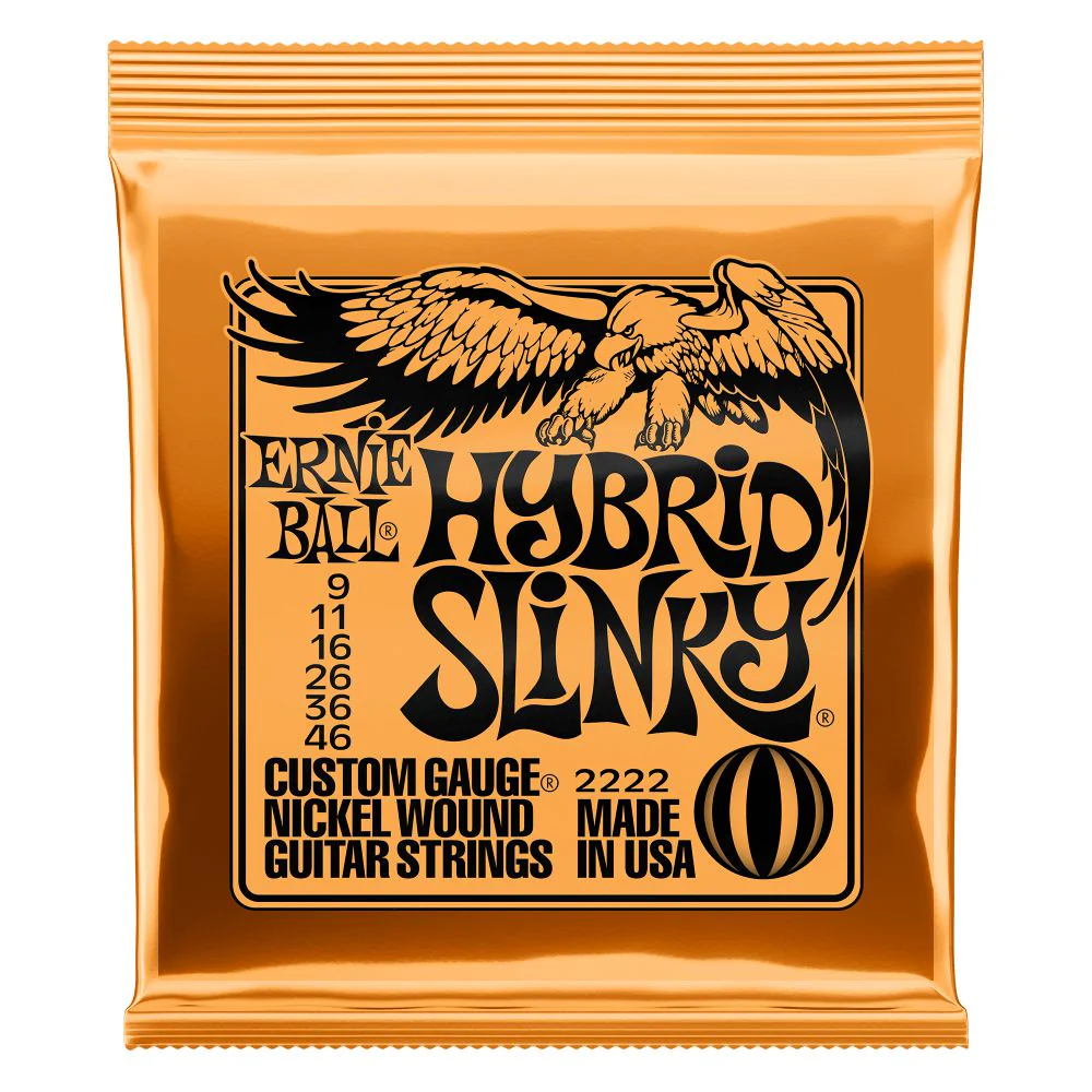 Ernie Ball Slinky Nickel-Wound Electric Guitar Strings | Hybrid Slinky | 9-46