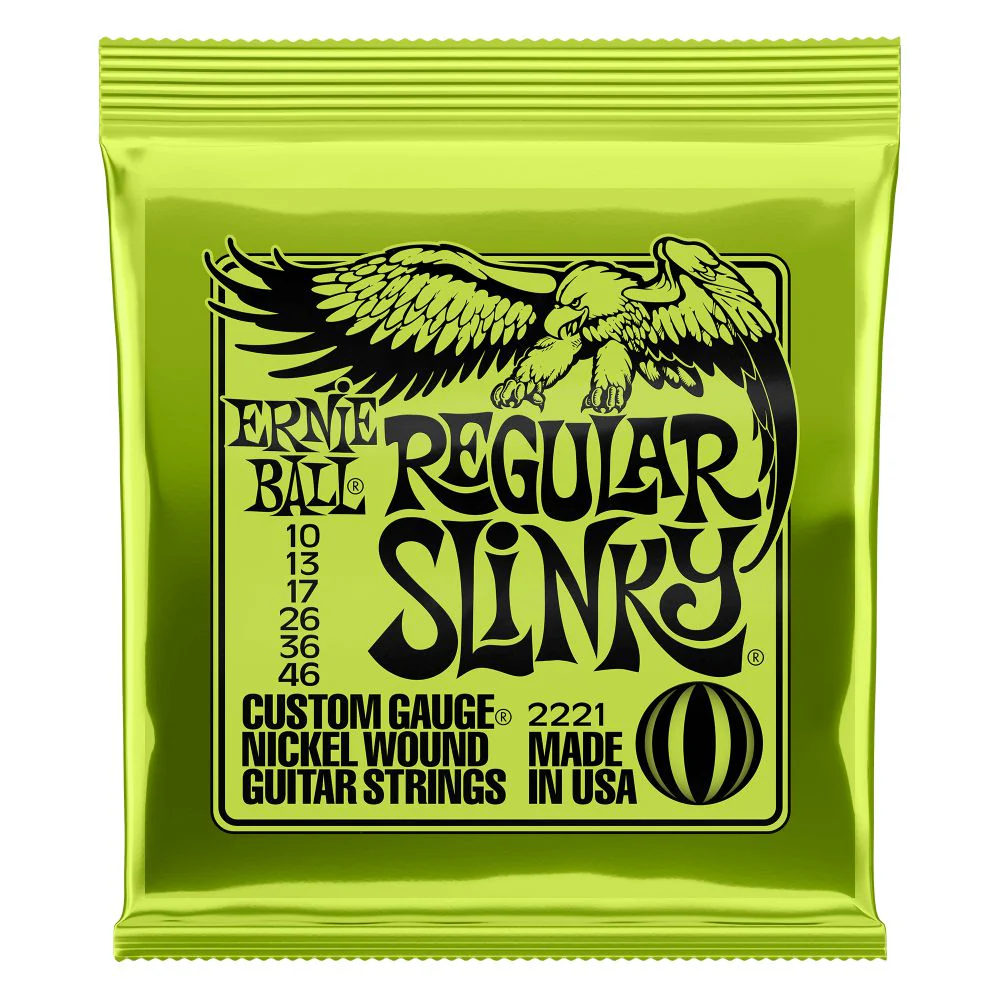 Ernie Ball Slinky Nickel-Wound Electric Guitar Strings | Regular Slinky | 10-46