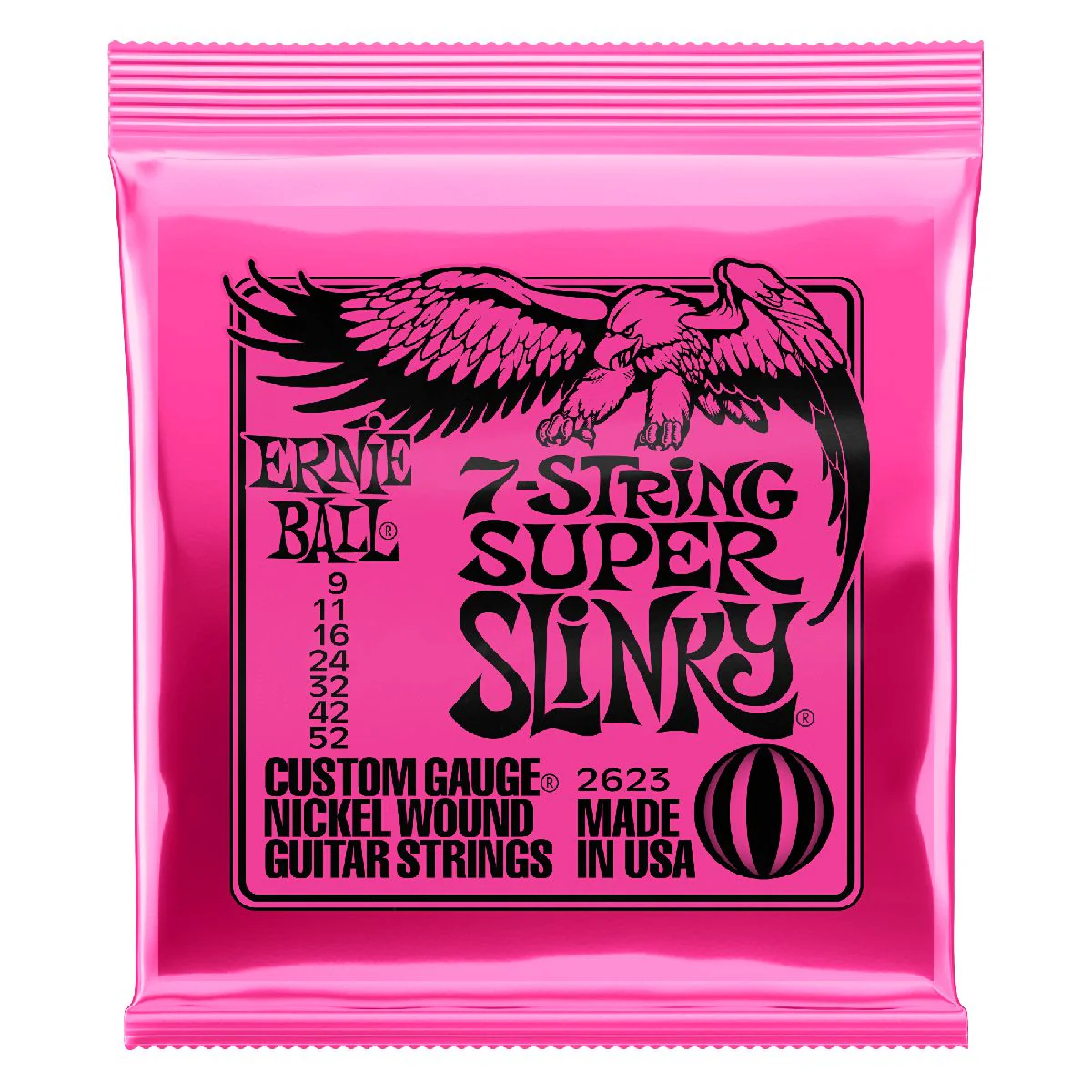 Ernie Ball Super Slinky 7-String Electric Guitar Strings | Nickel Wound | .009-.052