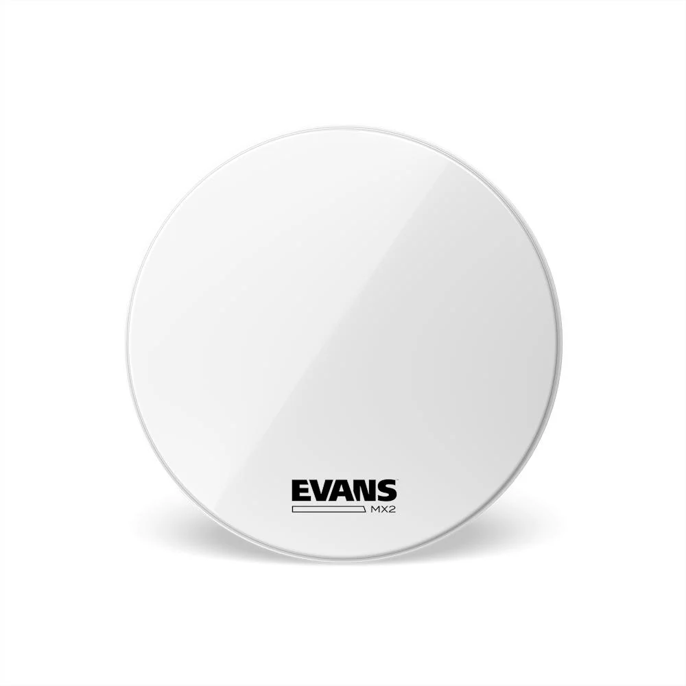 Evans MX2 Marching Bass Drumhead | 22" (White)
