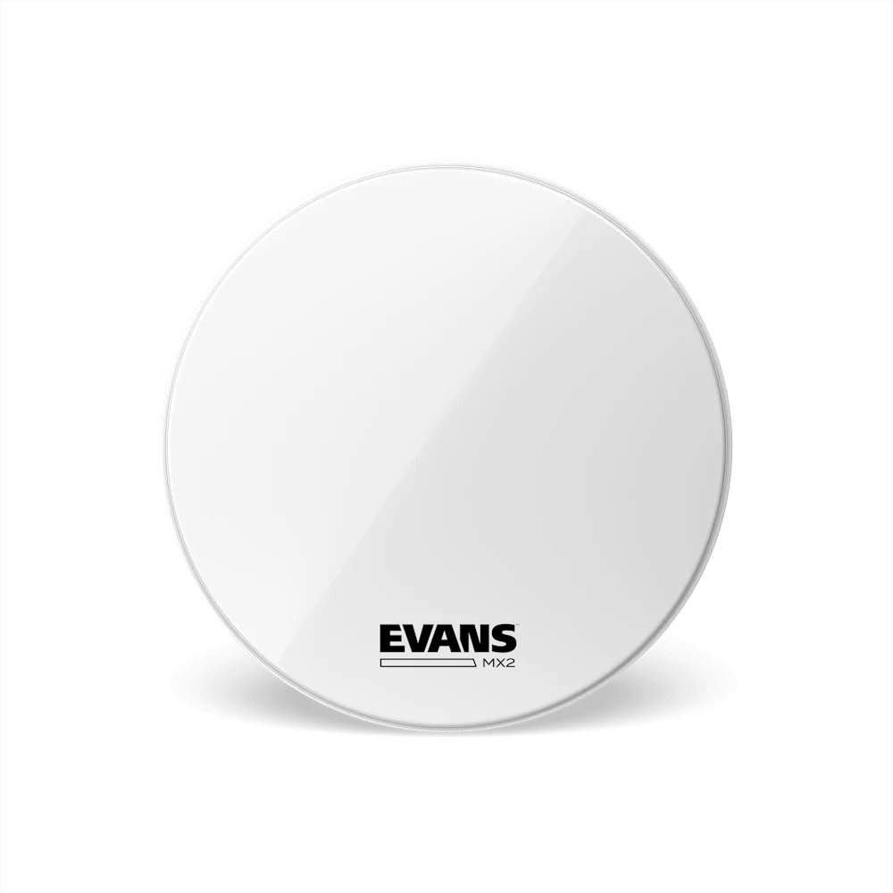 Evans MX2 Marching Bass Drumhead | 26" (White) - Image 2