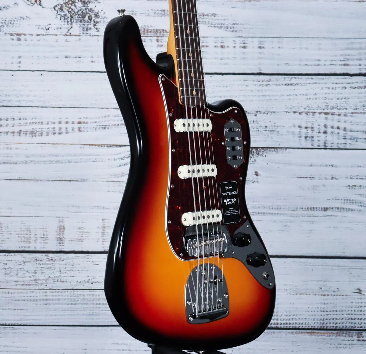 Fender Vintera III Early '60s Bass VI w/Tremolo | 3-Color Sunburst - Image 4